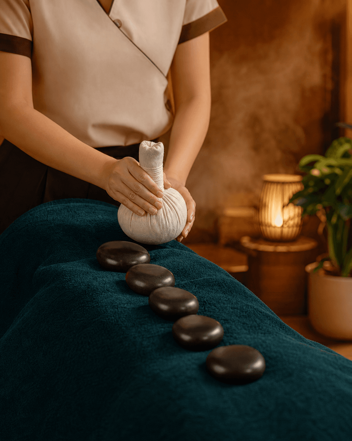 Hot Stone & Kräuterstempel im Mai Haven Spa